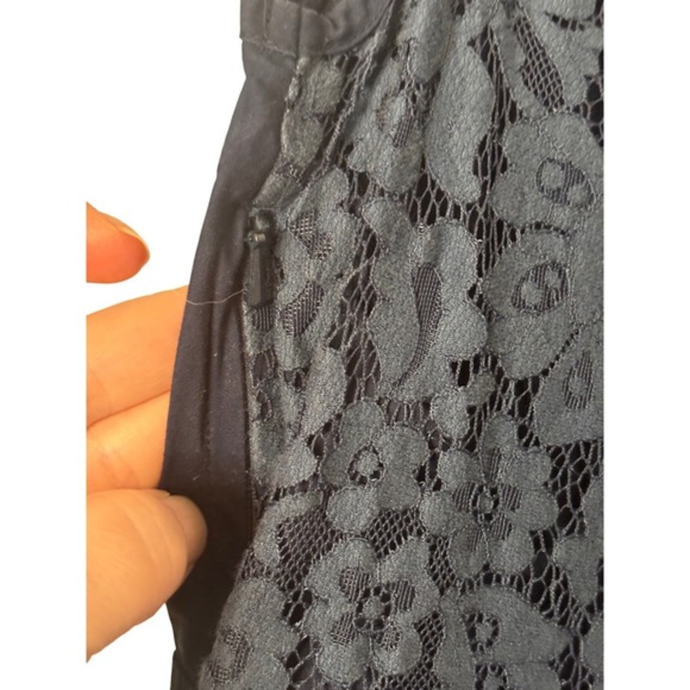eShakti Navy Blue Lace Fit and Flare Dress Cap Sleeve Size 8 M HOCO Event - Picture 6 of 15